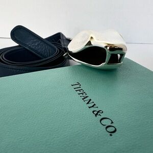 Rare Vintage 70’s Tiffany & Co. Designer Sterling Silver and Leather Snake Belt